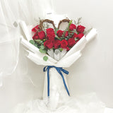 Sweetheart Fresh Rose Bouquet with Wooden Frame